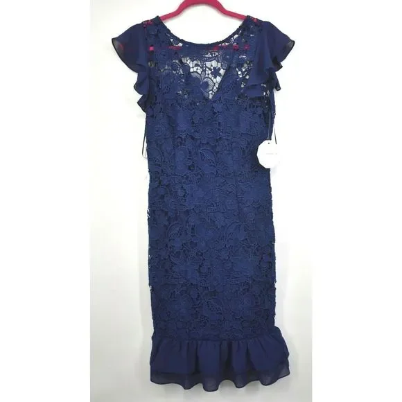 Paper Dolls Dresses Paper Dolls Womens Navy Blue Crewneck